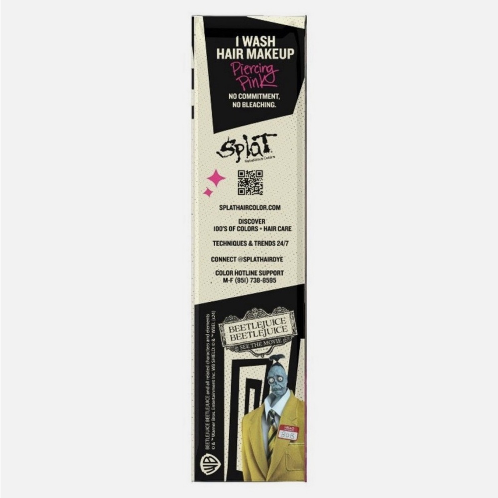 SPLAT Beetlejuice Beetlejuice 1-Wash Temporary Hair Dye Piercing Pink, NEW - Picture 4 of 8